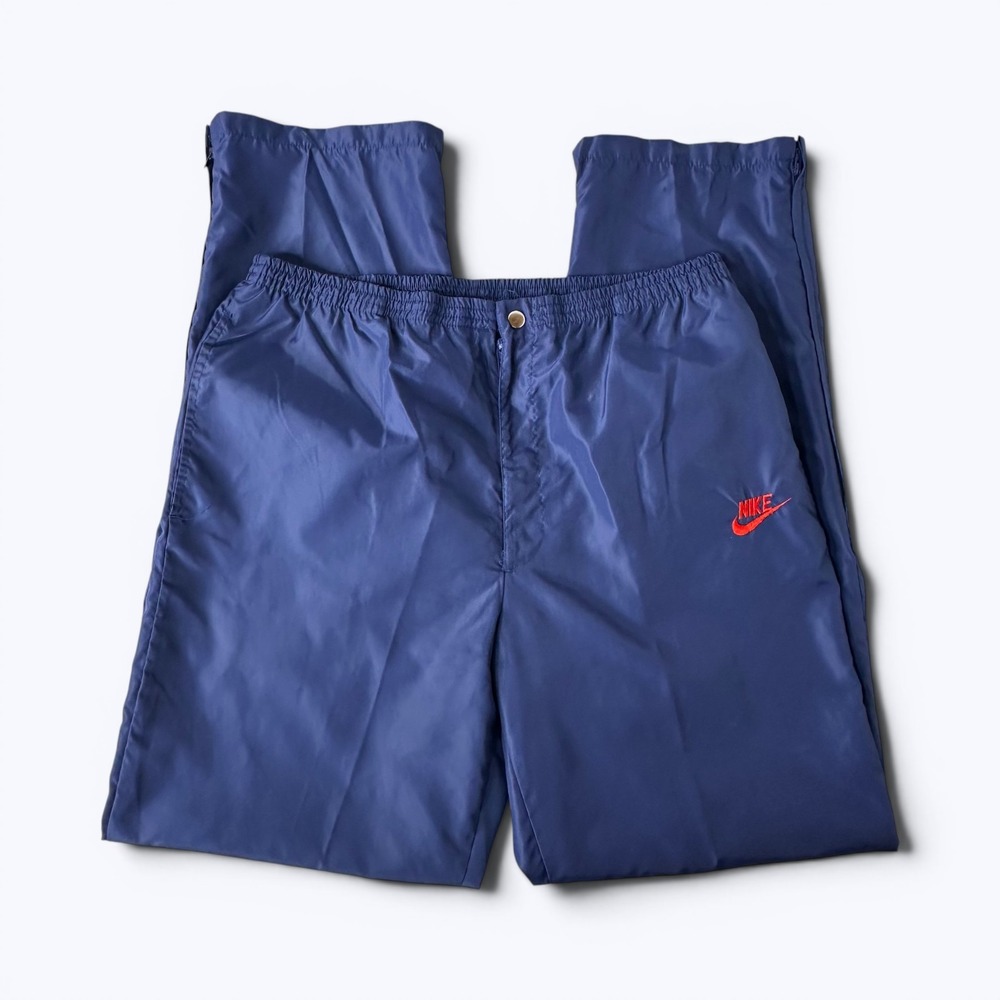 Vintage 80s Nike Blue Tag Swishy Nylon Windbreaker‎ Track Pants Streetwear Sz L